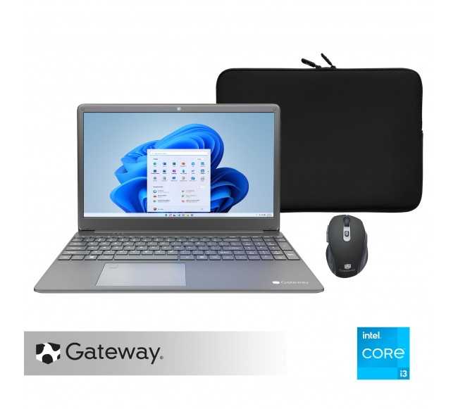 Gateway 15.6" Ultra Slim Notebook with Carrying Case & Wireless Mouse, FHD, Intel&reg Core&trade i3-1115G4, Dual Core, 4GB